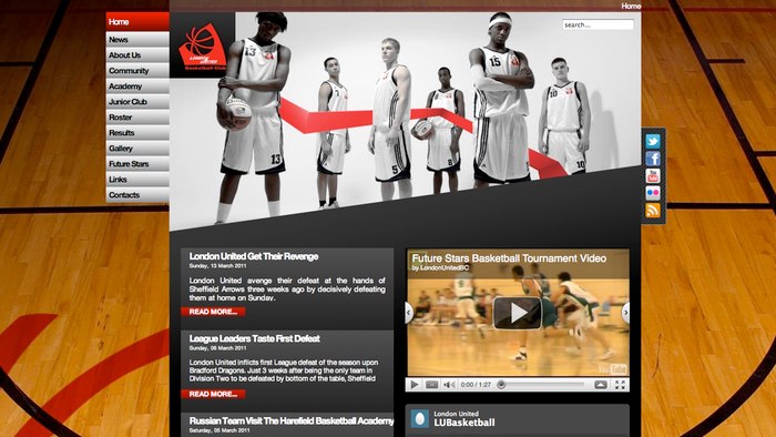 London United Basketball Website