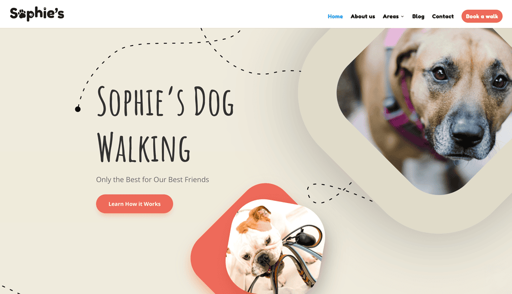 Sophie's Dog Walking website