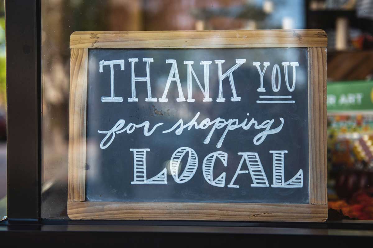Thank you for shopping local sign
